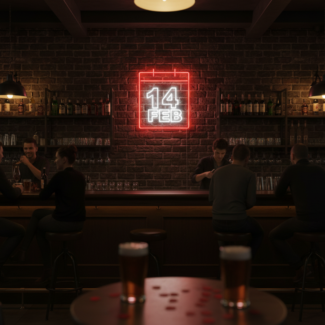 14 Feb Valentine’s Day LED neon sign glowing with romantic light for Valentine’s décor by Neon.Shop