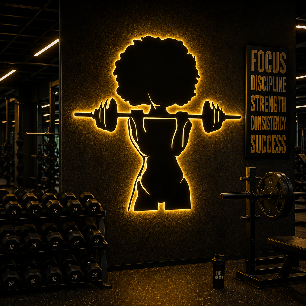 Empowered Strength LED Neon Sign Gym Wall Decor