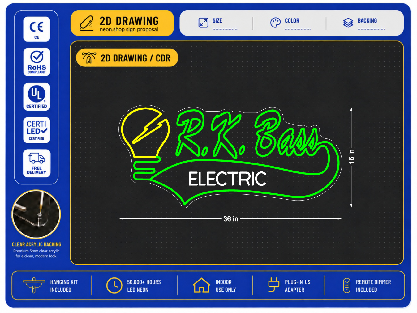 Custom Neon Sign for Andrew