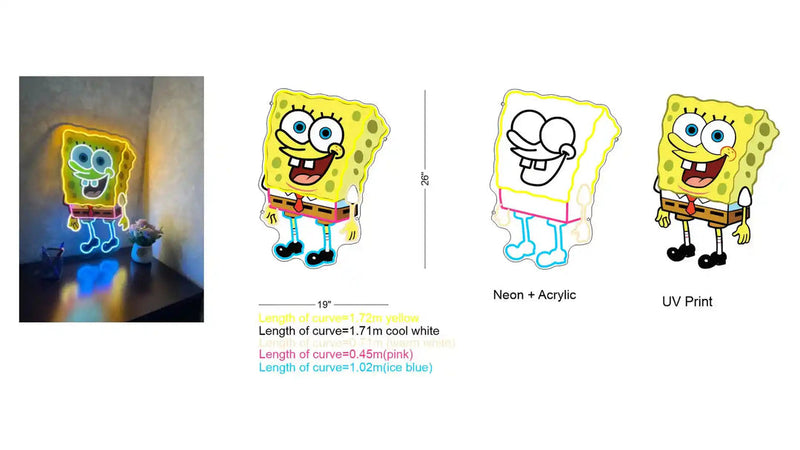 SPONGEBOB SQUAREPANTSUV ART LED NEON SIGN