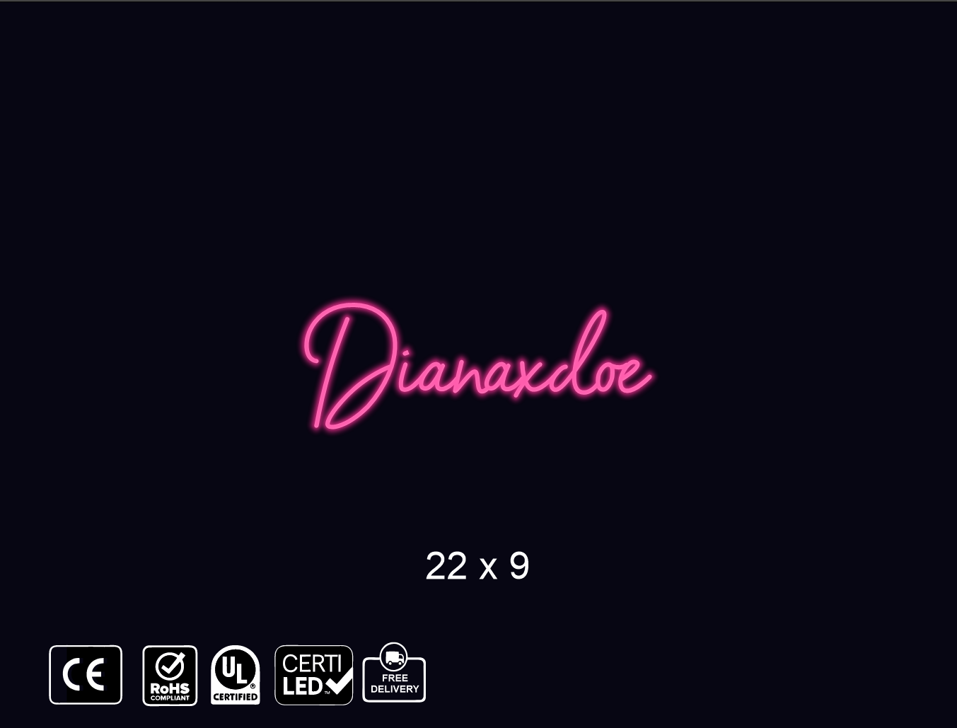 Custom Neon sign for Diana