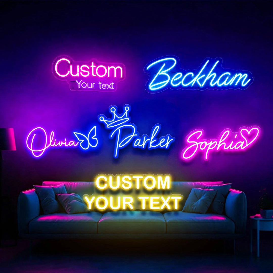 Customized Name LED Neon Signs by Neon.Shop for bedrooms, weddings, and events