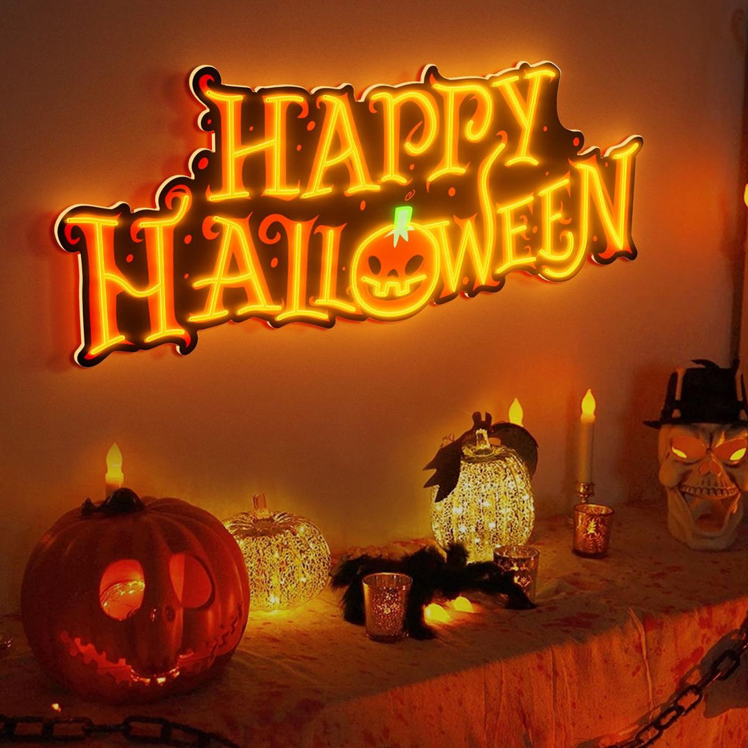 Neon.Shop's Halloween LED signs – skulls, ghosts, cats, and skeletons