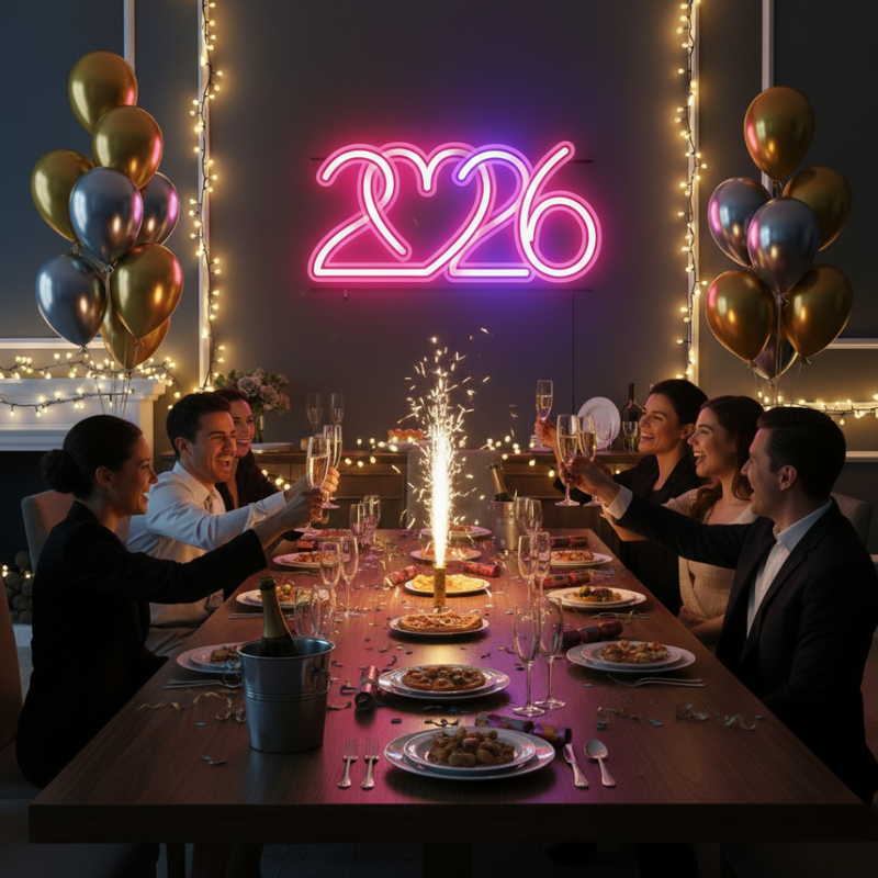 2026 UV Printed Neon Sign by Neon.Shop for New Year celebrations
