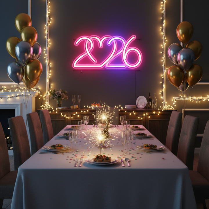 2026 UV Printed Neon Sign by Neon.Shop for New Year celebrations