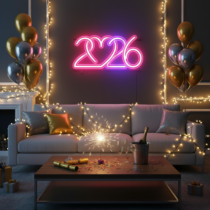 2026 UV Printed Neon Sign by Neon.Shop for New Year celebrations