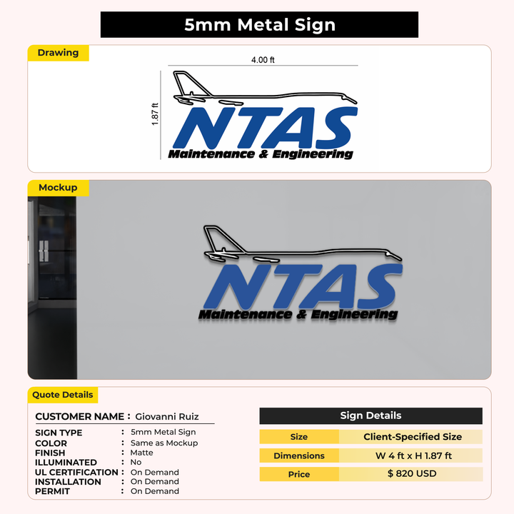 Custom Signs for Giovanni Ruiz