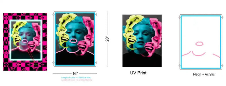 3 Ladies UV Light Neon Artwork | Dazzling LED Display