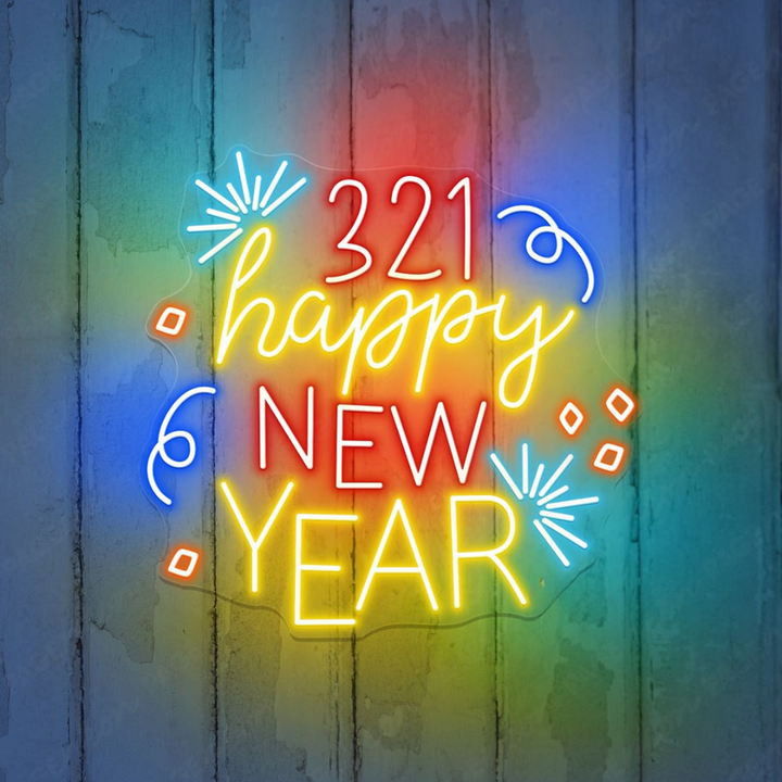 321! Happy New Year Neon sign