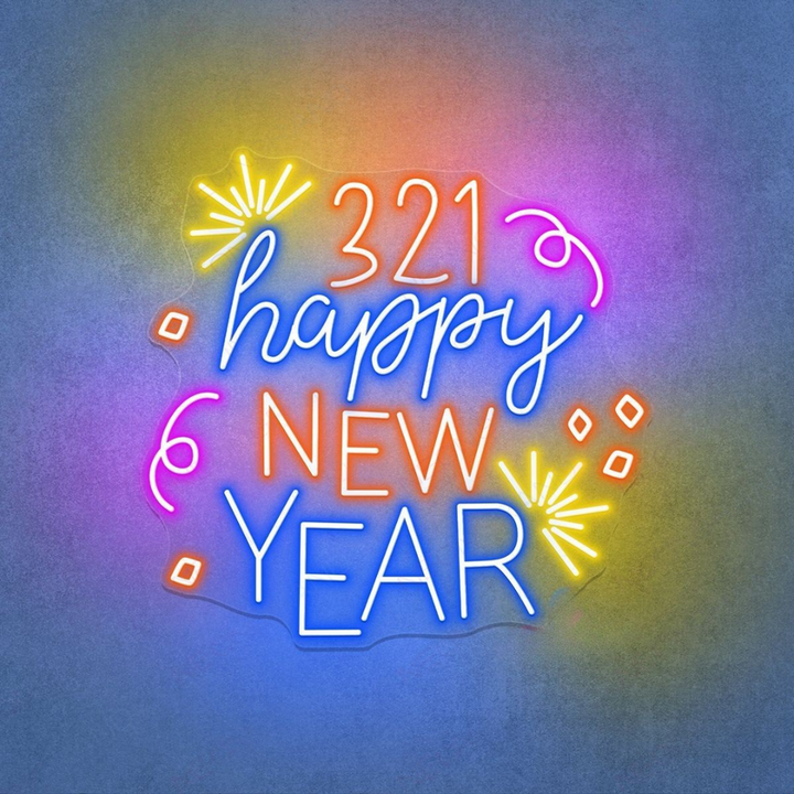 321! Happy New Year Neon sign