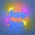 321! Happy New Year LED Neon Sign by Neon.Shop for countdown celebrations