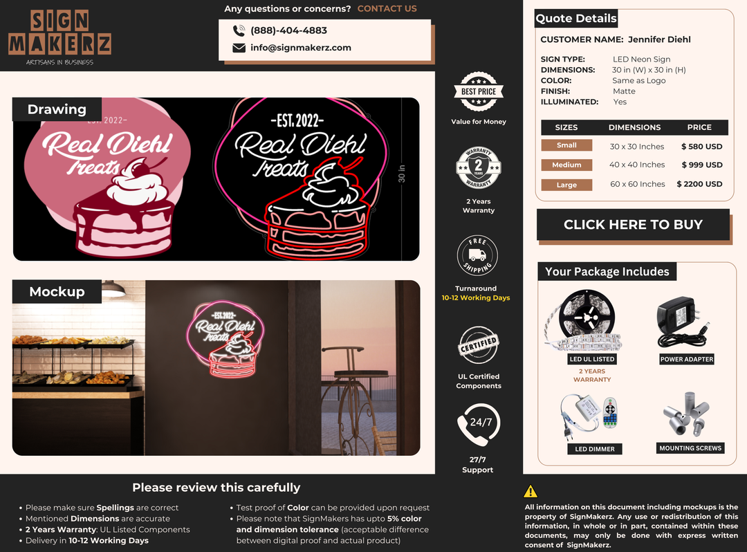 LED Neon Sign For Jennifer Diehl