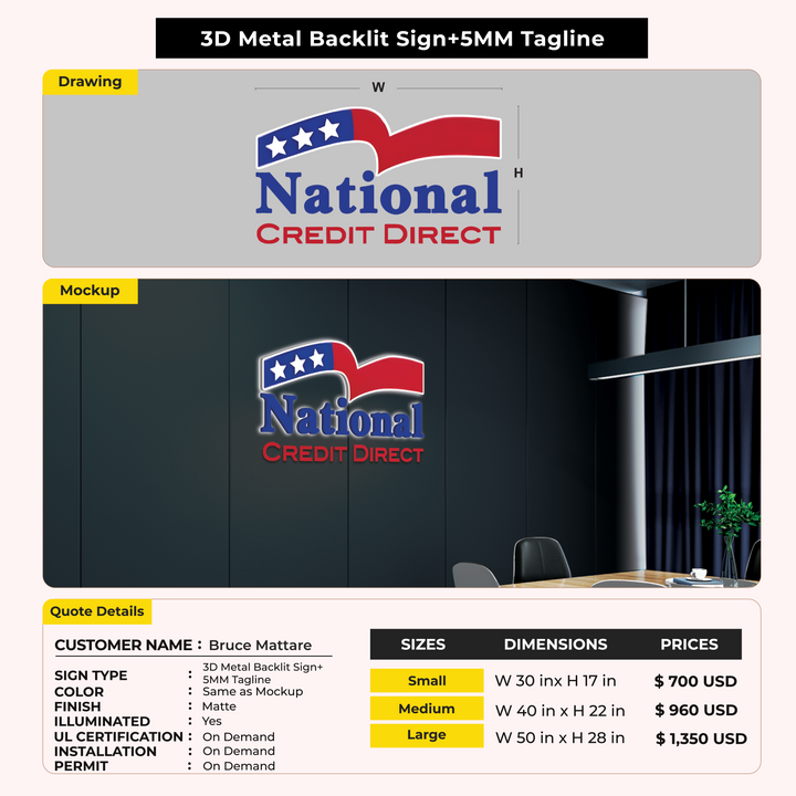 Custom Signs for Bruce Mattare