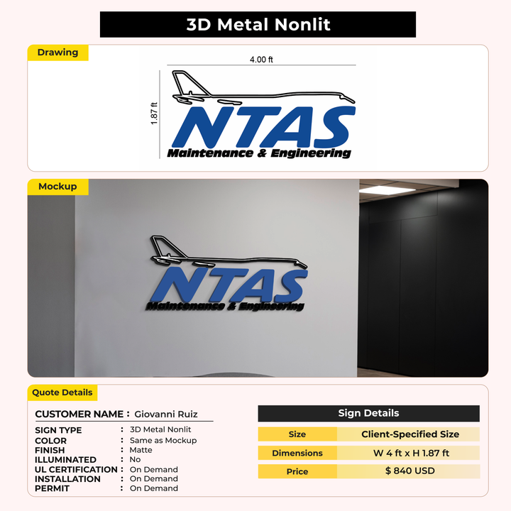 Custom Signs for Giovanni Ruiz