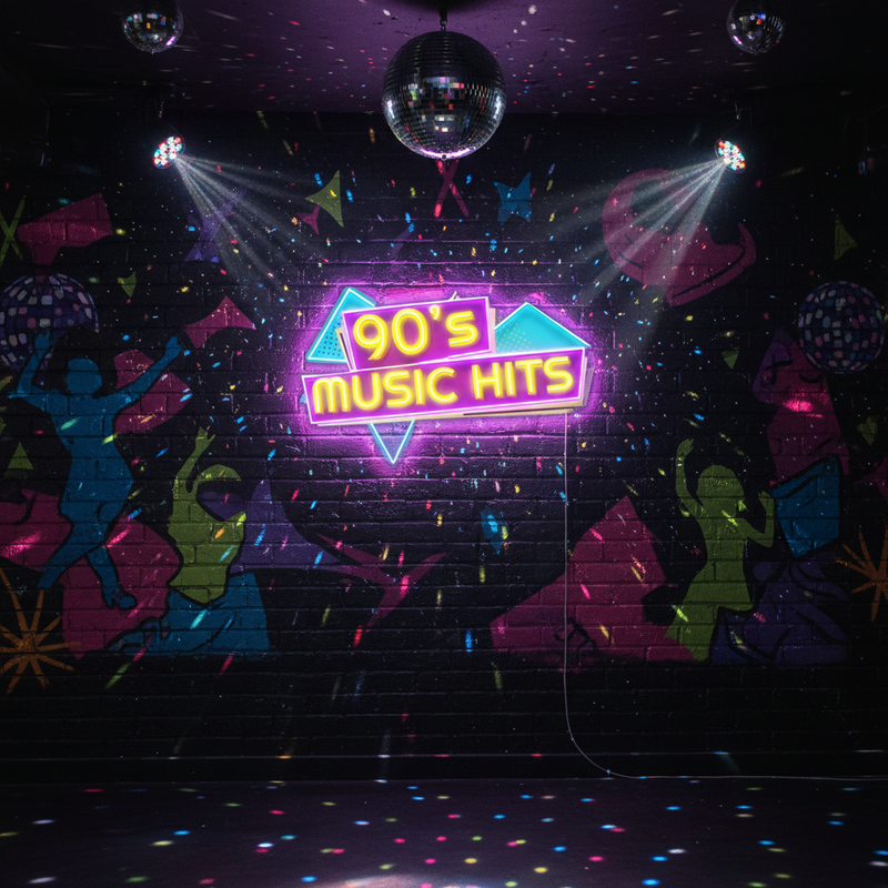 90s Music Hits UV Art LED Neon Sign