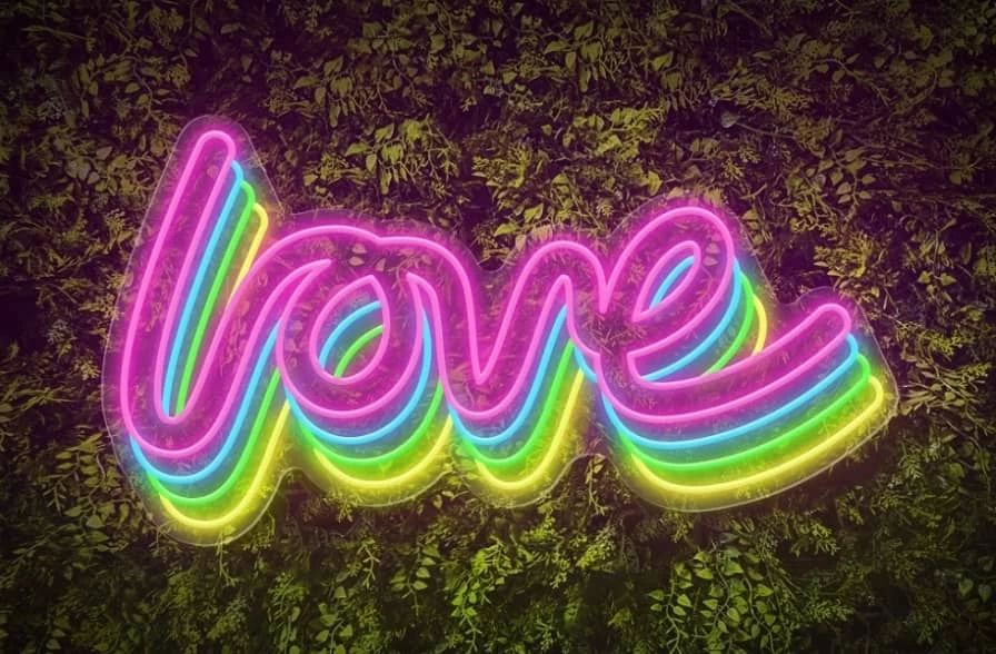 Polychrome Love Word Valentine's Day Neon Sign