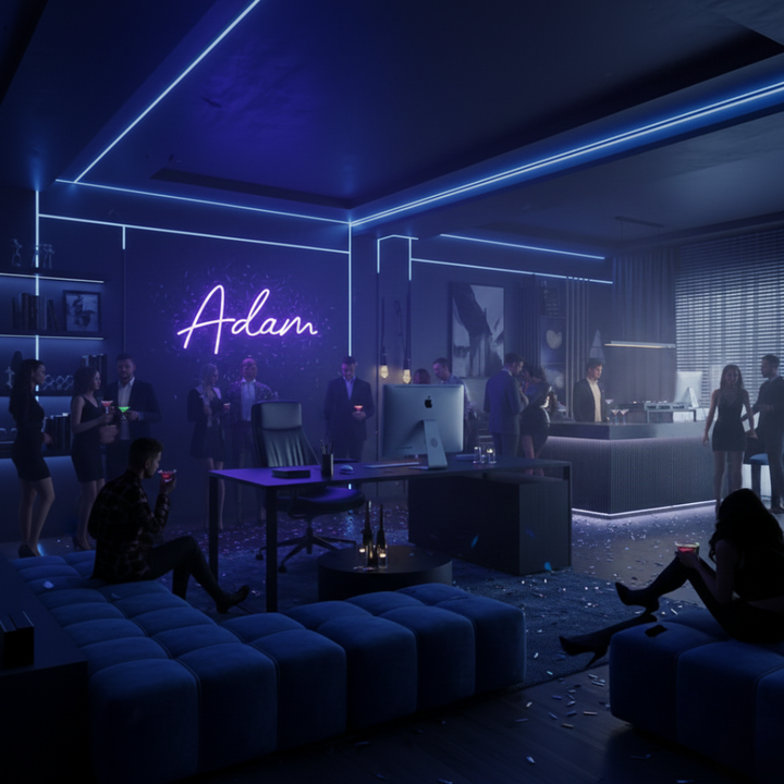 Personalized ADAM LED Neon Sign by Neon.Shop for home décor, offices, or stylish interior design.