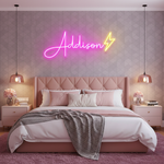 ADDISON Name LED Neon Sign by Neon.Shop glowing in vibrant LED colors, customized name light for home décor, bedroom.