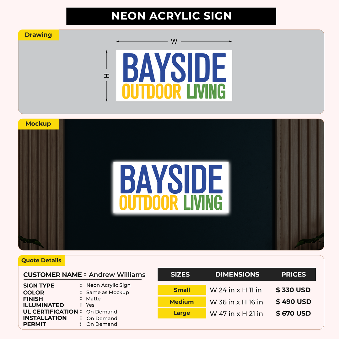 Custom Signs for Andrew Williams