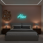 Alex Name LED Neon Sign in premium customizable LED tubing, personalized wall-mounted name light décor by Neon.Shop for home rooms, events, and gifting.