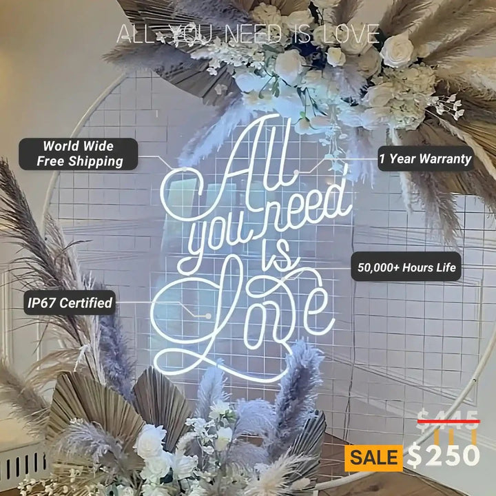 All You Need is Love Neon Sign | Embrace the Power of Love