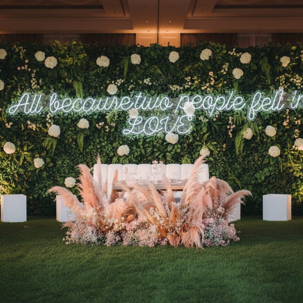 All Because Two People Fell in Love Wedding Neon Sign by Neon.Shop 