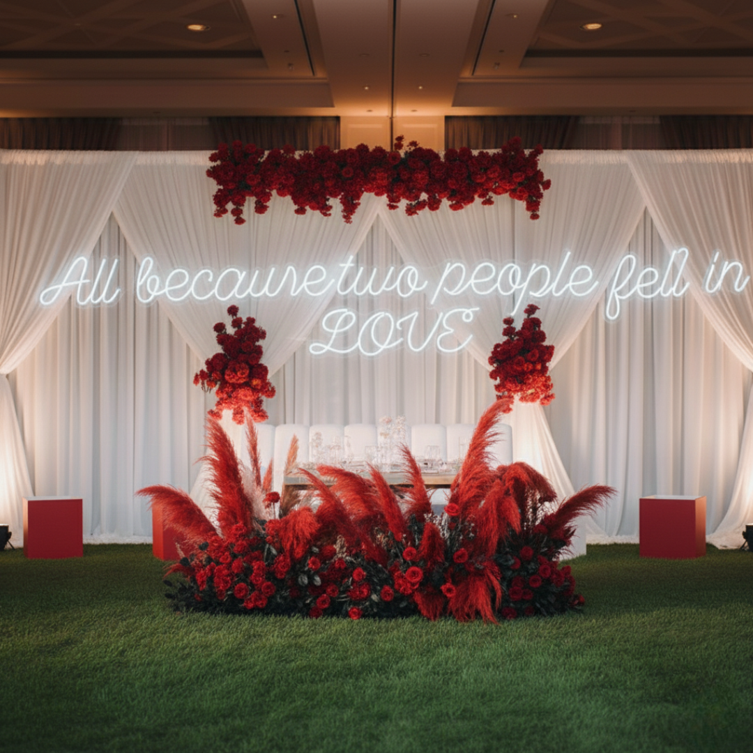 All Because Two People Fell in Love Wedding Neon Sign by Neon.Shop 