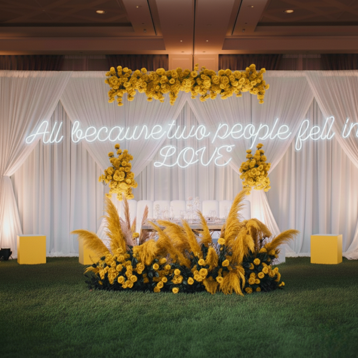All Because Two People Fell in Love Wedding Neon Sign by Neon.Shop 