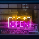 Bright Always Open 24/7 Neon Sign from Neon.Shop