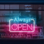 Bright Always Open 24/7 Neon Sign from Neon.Shop