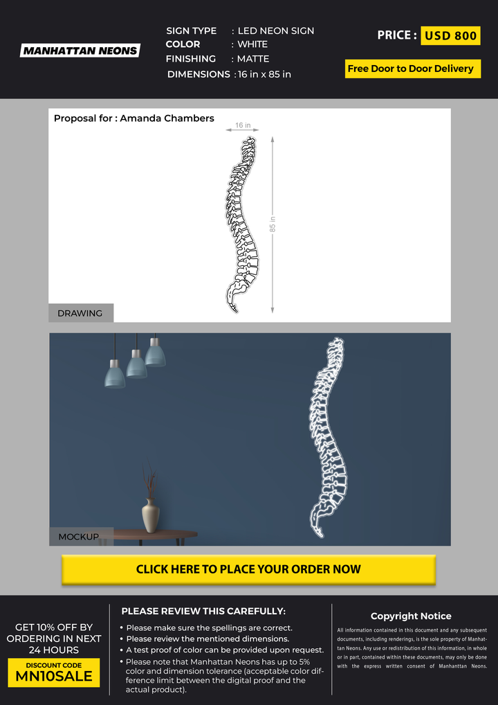 LED Neon sign for Amanda Chambers