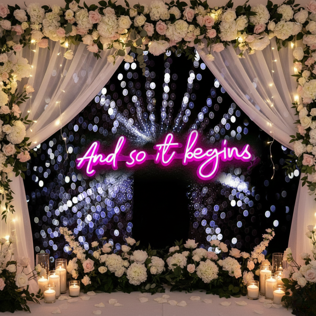 And So It Begins Wedding Neon Sign by Neon.Shop 