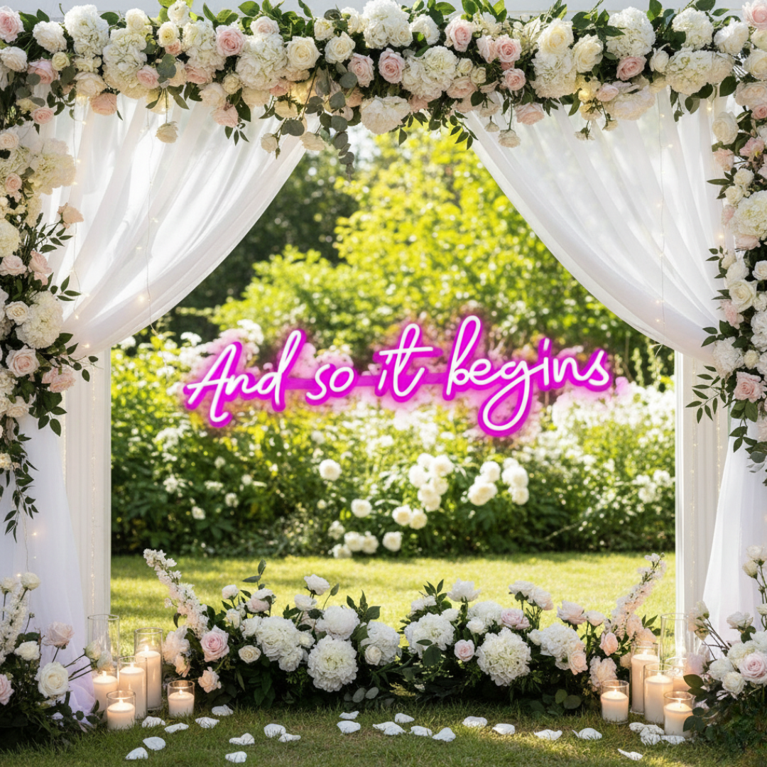 And So It Begins Wedding Neon Sign by Neon.Shop 