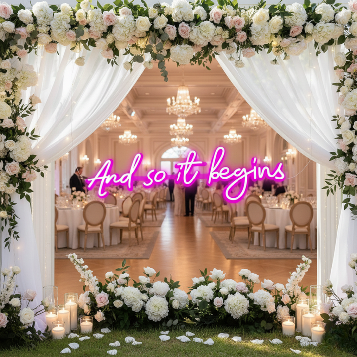 And So It Begins Wedding Neon Sign by Neon.Shop 