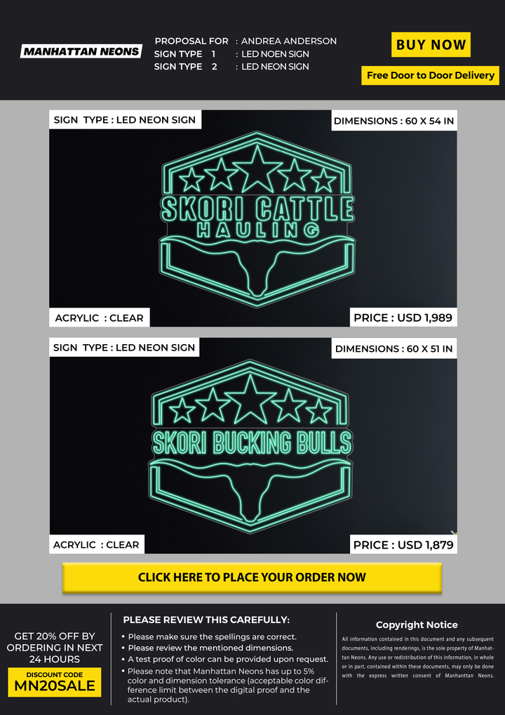 Led Neon Signs for Andrea Anderson