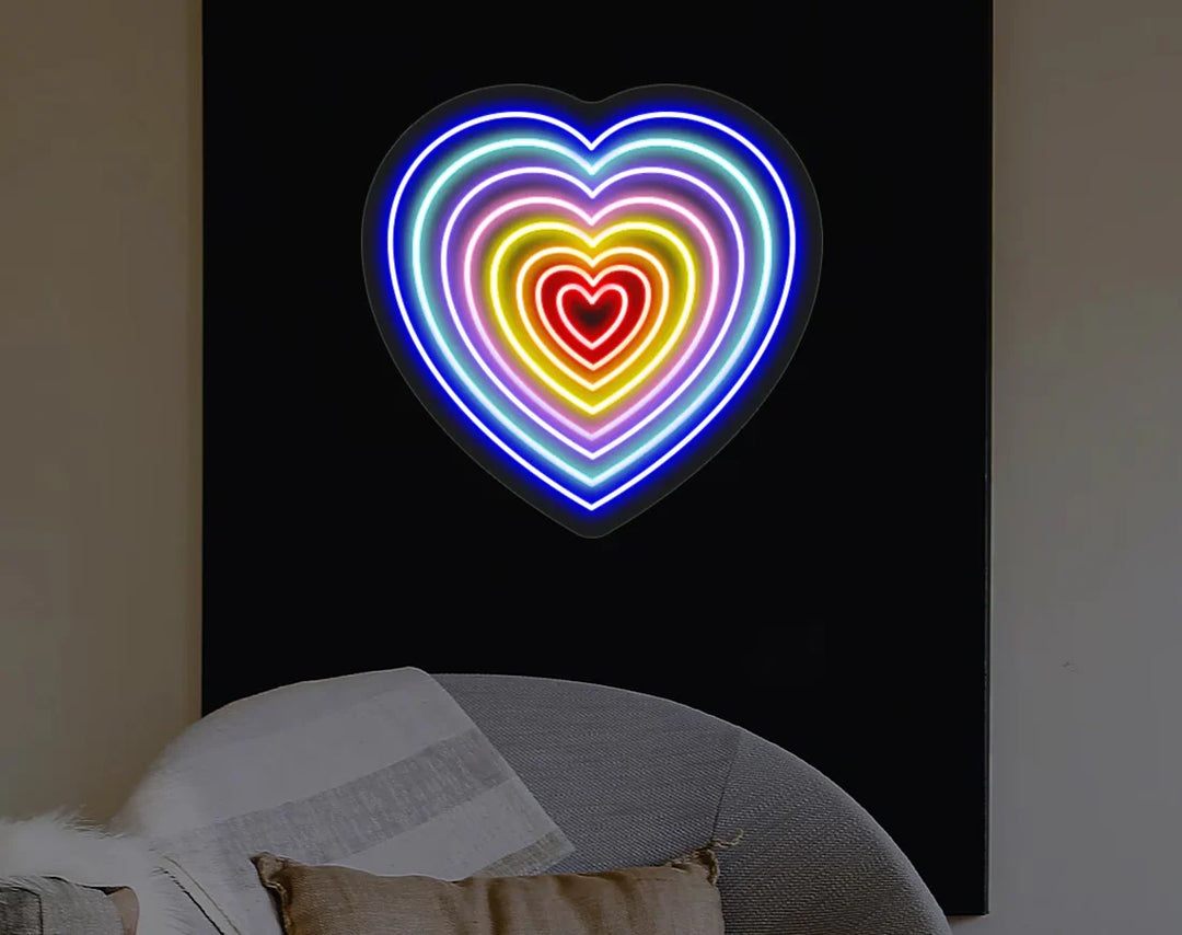 Animated Rainbow Heart Valentine's Day Neon Sign by manhattanneons.com – Celebrate love in all colors with this animated neon heart.