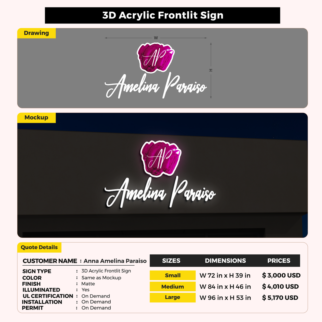 Custom Signs For Anna Amelina Paraiso