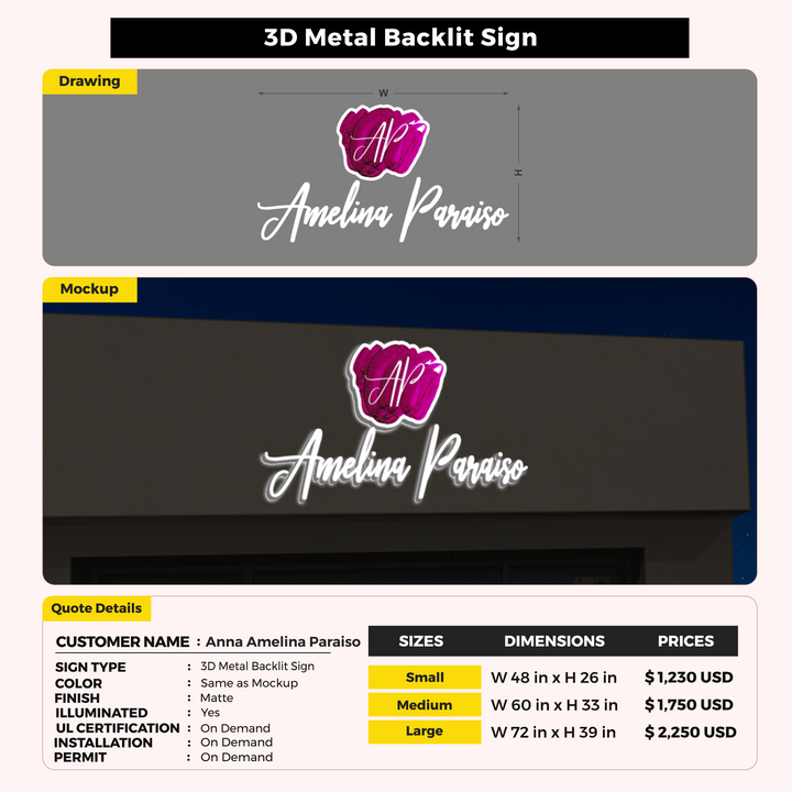 Custom Signs For Anna Amelina Paraiso