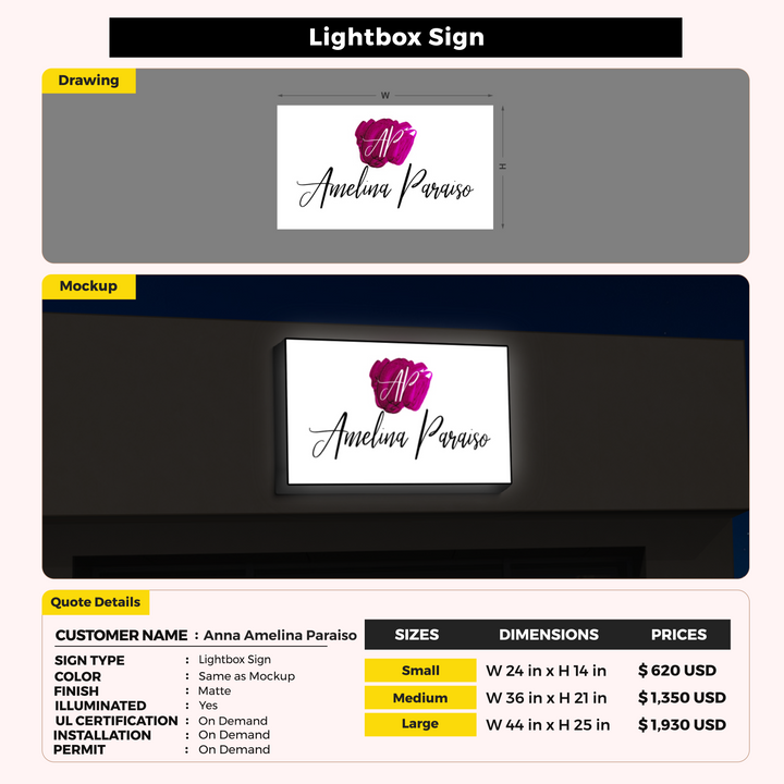 Custom Signs For Anna Amelina Paraiso