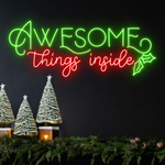 Awesome Thing Inside” holiday neon light décor by Neon.Shop.