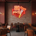 BBQ Grilling UV Art LED neon sign with vibrant grill illustration glowing in colors by Neon.Shop
