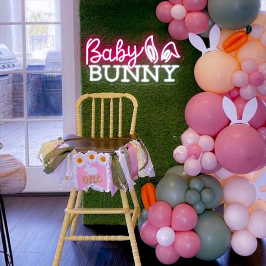 Baby Bunny LED Neon Sign cute bunny neon wall light by Neon.shop