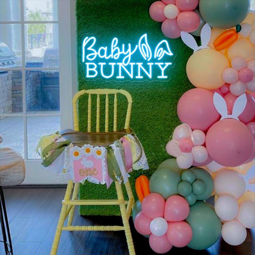 Baby Bunny LED Neon Sign cute bunny neon wall light by Neon.shop
