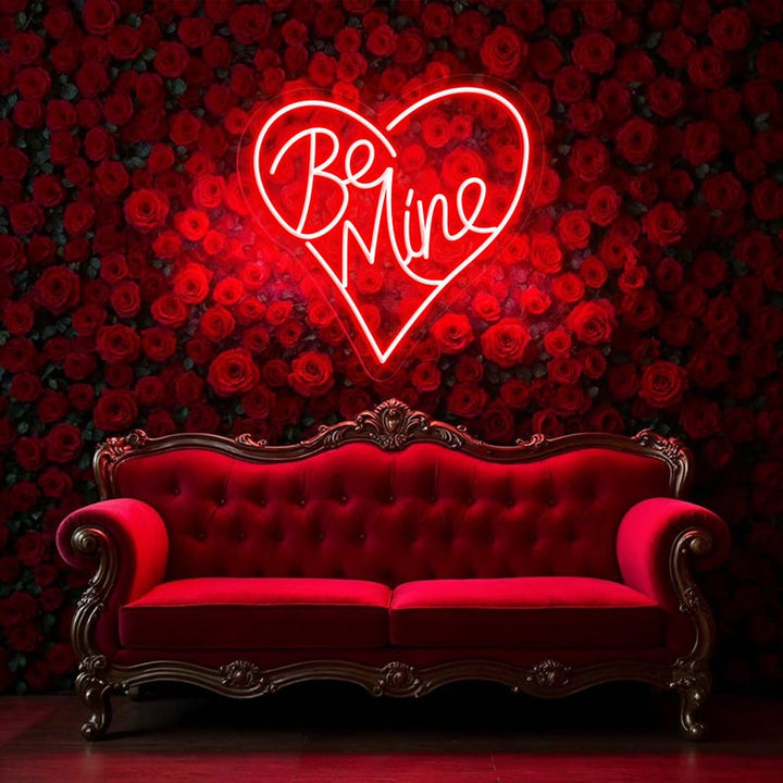 Romantic Be Mine neon sign for wedding or engagement décor by Neon.Shop - in Red 