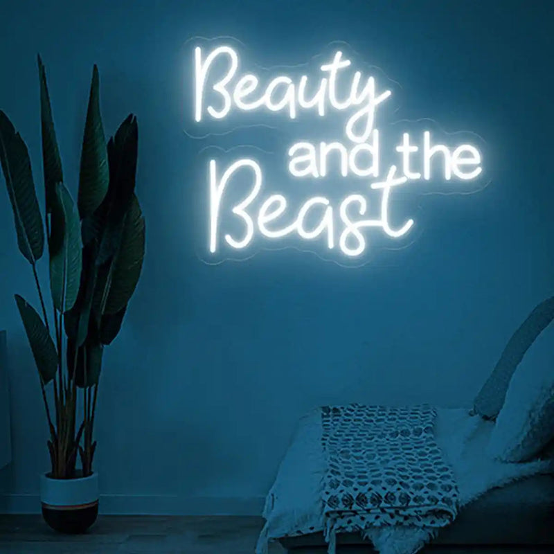 Beauty and the Beast wedding neon sign décor by Neon.Shop