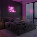 Believe There Is Good In The World” Inspirational Neon Sign by Neon.Shop – LED wall décor for positivity and modern interiors