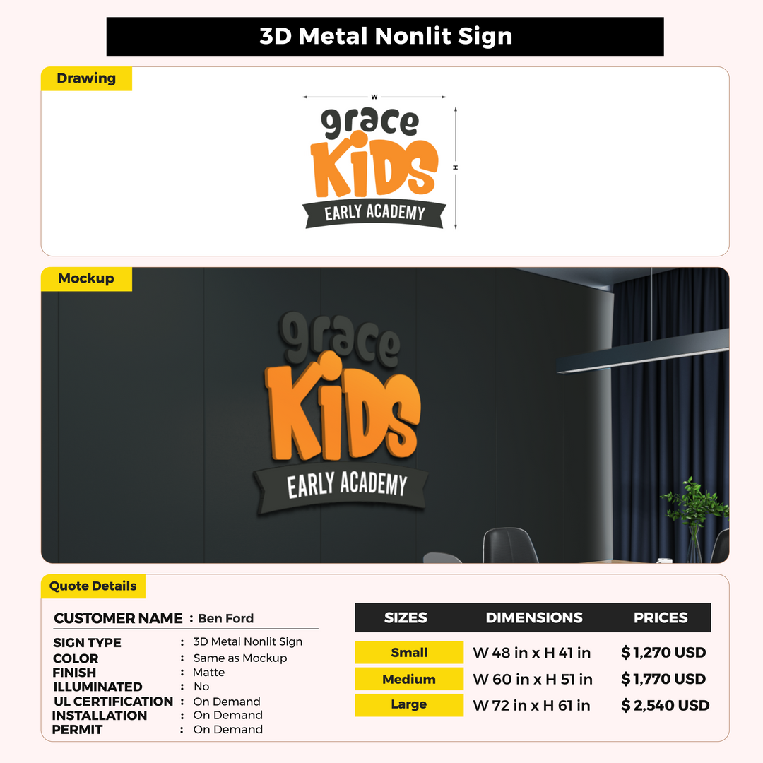 Custom Signs For Ben Ford