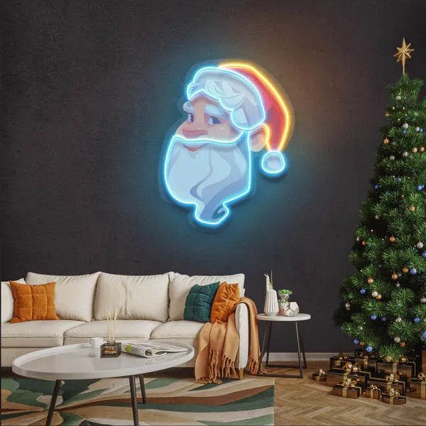 Festive Big Beard Santa Merry Christmas LED neon light for living rooms and offices – Neon.Shop