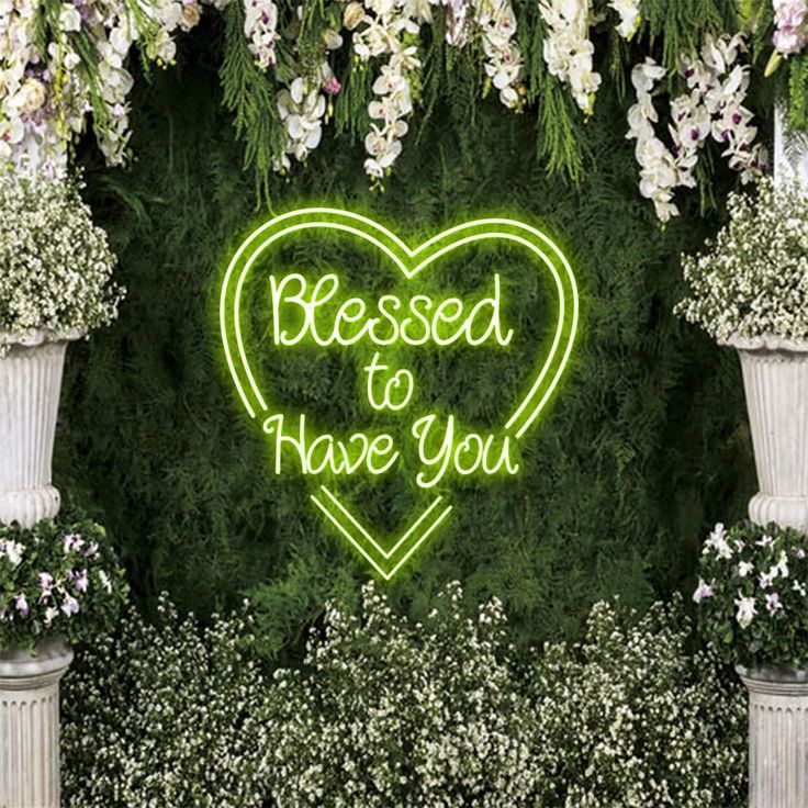 Elegant wedding backdrop neon sign Blessed To Have You Neon.Shop