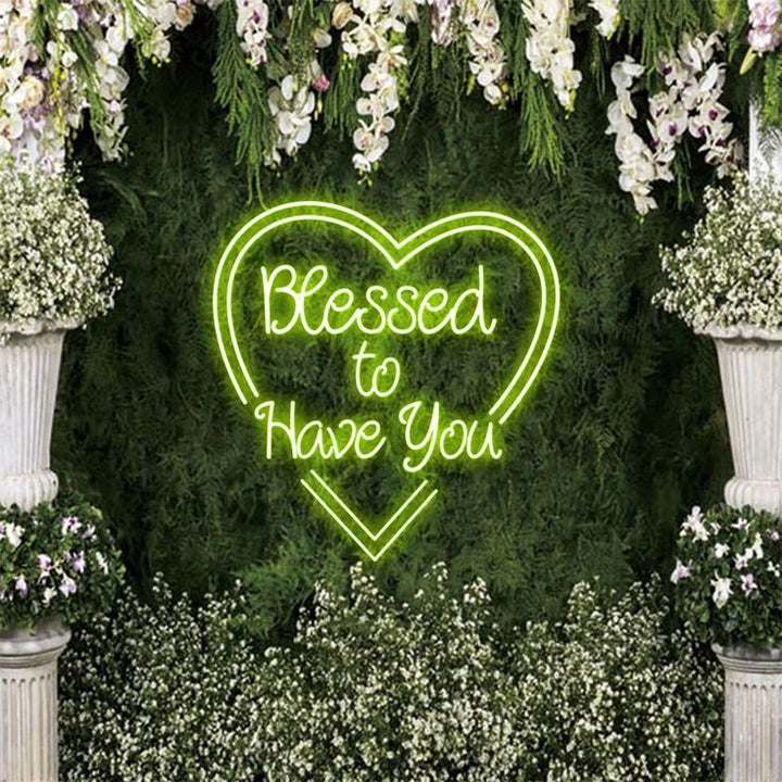 Elegant wedding backdrop neon sign Blessed To Have You Neon.Shop